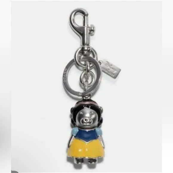 DISNEY X COACH DISNEY PRINCESS SNOW WHITE BEAR BAG CHARM KEYCHAIN NWOT - Picture 2 of 7